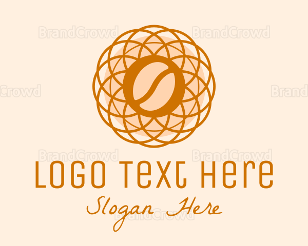 Abstract Flower Coffee Bean Logo