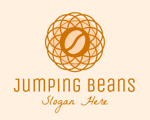 Abstract Flower Coffee Bean logo design