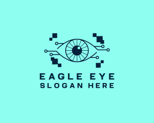 Cyber Eye Pixel logo design