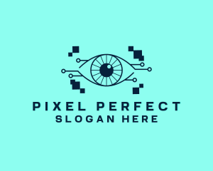 Cyber Eye Pixel logo design