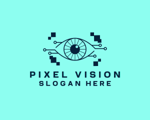 Cyber Eye Pixel logo design