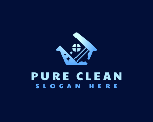 Squeegee Cleaning House logo design