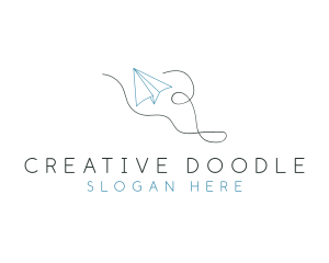 Paper Plane Doodle  logo design