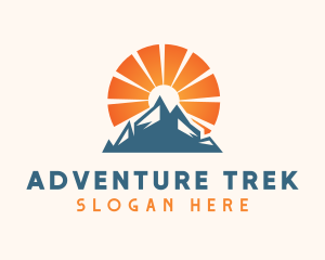 Backpacking - Sunrise Mountain Hiking logo design