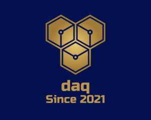 Gadget Store - Gold Tech Hexagon Company logo design