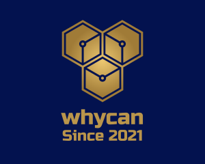 Gaming Company - Gold Tech Hexagon Company logo design