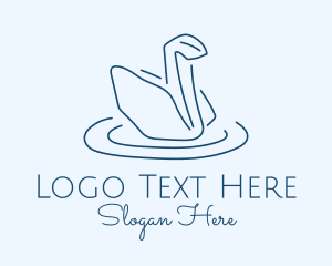 Art - Abstract Origami Swan logo design