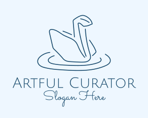 Abstract Origami Swan logo design