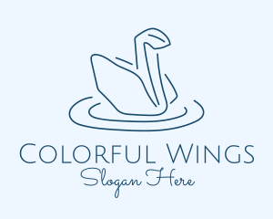 Abstract Origami Swan logo design