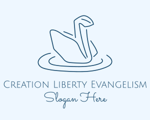 Abstract Origami Swan logo design