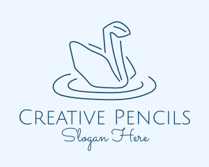 Abstract Origami Swan logo design