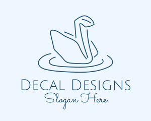 Abstract Origami Swan logo design