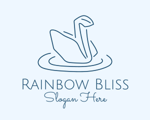 Abstract Origami Swan logo design