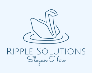 Ripple - Abstract Origami Swan logo design