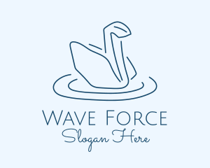 Abstract Origami Swan logo design