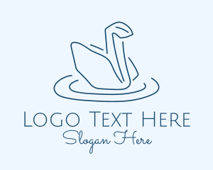 Japanese - Abstract Origami Swan logo design