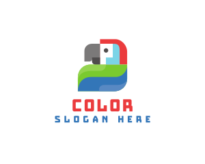 Colorful Pet Parrot  logo design