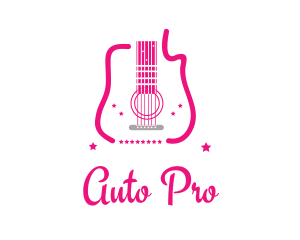 Pink Guitar Stars Logo
