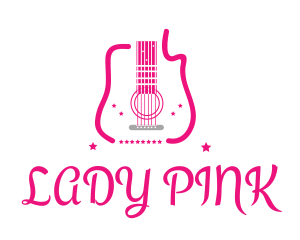 Pink Guitar Stars logo design