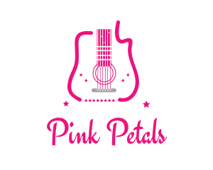 Pink Guitar Stars logo design