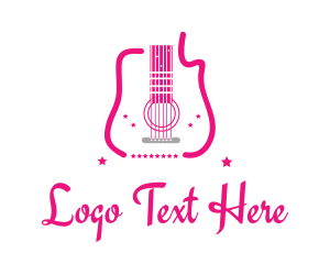 Pink Guitar Stars Logo