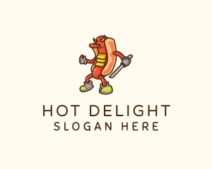 Samurai Hot Dog logo design