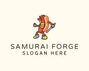 Samurai Hot Dog logo design