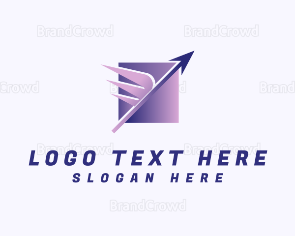 Package Delivery Arrow Wings Logo