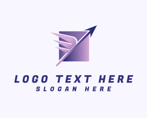 Trade - Package Delivery Arrow Wings logo design
