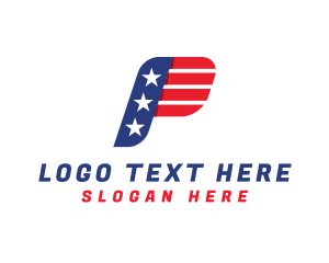 Veteran - Veteran Flag Letter P logo design