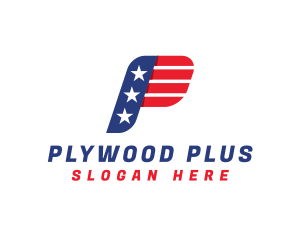 USA Flag Letter P logo design