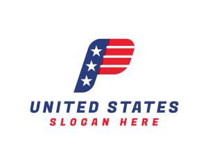 States - USA Flag Letter P logo design