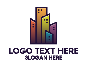 Color Block - Colorful City Building logo design