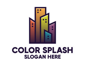 Colorful City Building logo design