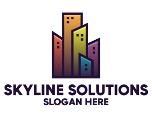 Colorful City Building logo design