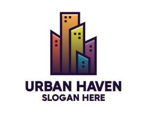 Colorful City Building logo design