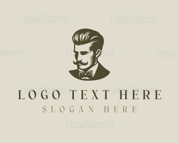 Gentleman Mustache Grooming Logo