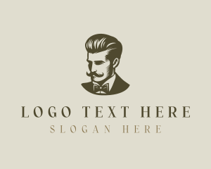 Gentleman Mustache Grooming logo design