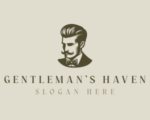 Gentleman Mustache Grooming logo design