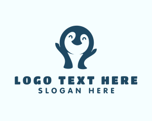 Illustration - Happy Penguin Animal logo design
