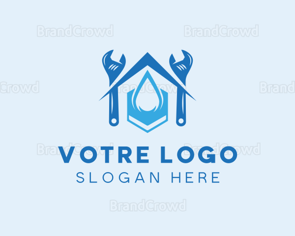 House Plumbing Wrench Logo