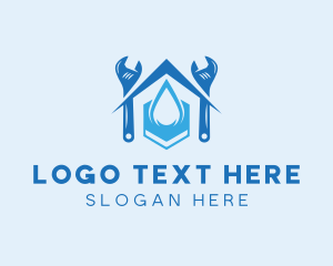 House - House Plumbing Wrench logo design