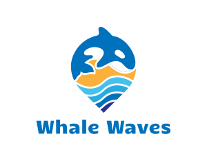 Blue Whale Pin logo design