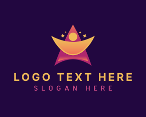 People - People Leader Star logo design