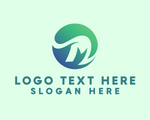 Yoga - Green Circle Letter M logo design