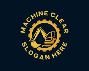 Gear Machine Excavator logo design