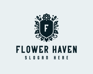 Fashion Flower Shield logo design