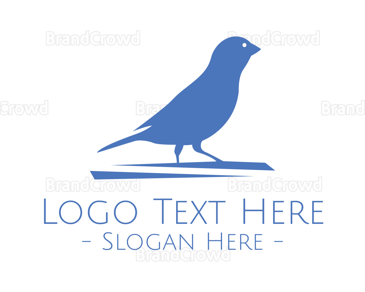 Small Blue Bird Logo Brandcrowd Logo Maker