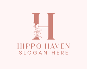 Elegant Leaves Letter H logo design