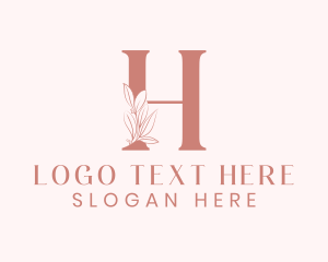 Beauty Parlour - Elegant Leaves Letter H logo design